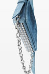 Alexander Wang blue ricco crushed flap bag leather slim