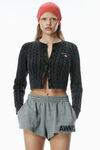 Alexander Wang dark heather grey logo cotton running short