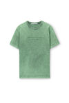 alexander wang embossed logo tee in compact jersey acid fern