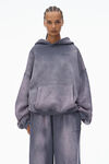 Alexander Wang washed purple unisex crystal hotfix hoodie