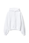 alexander wang puff logo hoodie in structured terry   white