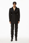 alexander wang button up dress in compact cotton black