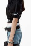 Alexander Wang black cropped track jacket with piping