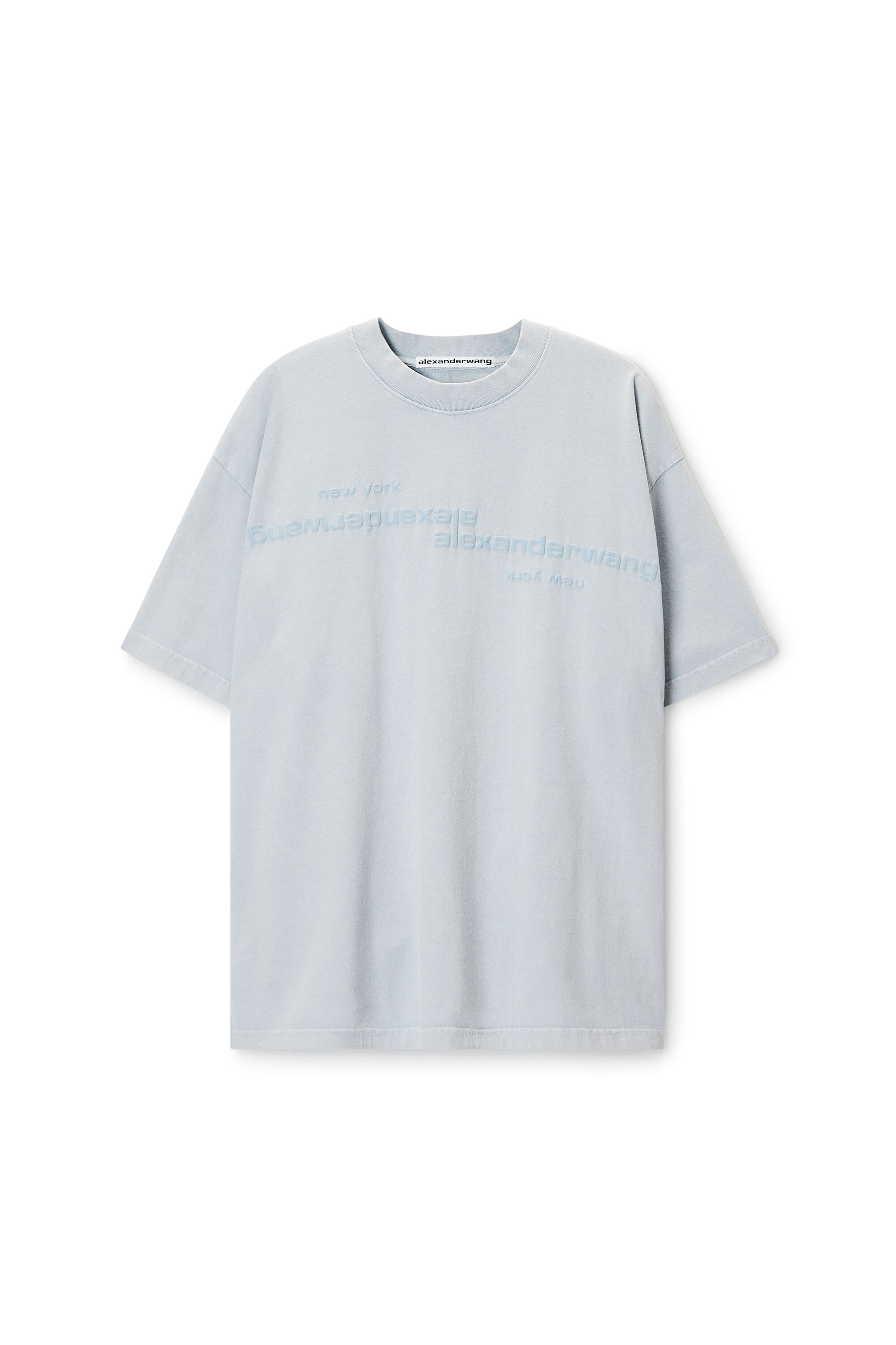 MIRRORED LOGO SHORT SLEEVE TEE in WASHED SKY | alexanderwang®