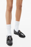 Alexander Wang black carter loafer mit logo aus leder