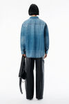 Alexander Wang vintage marbled blue 做旧效果大理石蓝牛仔布折痕衬衫