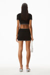 alexander wang crystal trim mini skirt in compact nylon black