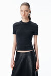 Alexander Wang charcoal t-shirt aus wolle mit kurzen ärmeln