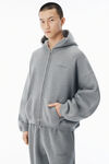 Alexander Wang sidewalk grey hotfix terry zip hoodie