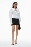 Alexander Wang black 羊毛精裁修身迷你裤裙