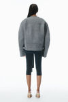 Alexander Wang grey veste de moto droite oversize