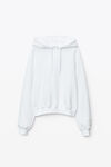 alexander wang hoodie in structured terry white
