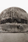 Alexander Wang weathered grey 3d logo-embroidered flocked denim cap