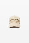 Alexander Wang weathered tan 3d logo-embroidered flocked denim cap