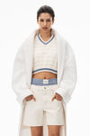 alexander wang layered boxer boy shorts in denim moonshine