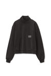 Alexander Wang acid black unisex high neck sweatshirt in dense fleece