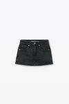 Alexander Wang grey aged mid rise mini skort in comfort stretch denim