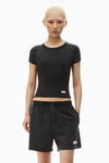 Alexander Wang washed black short-sleeve tee in ribbed cotton