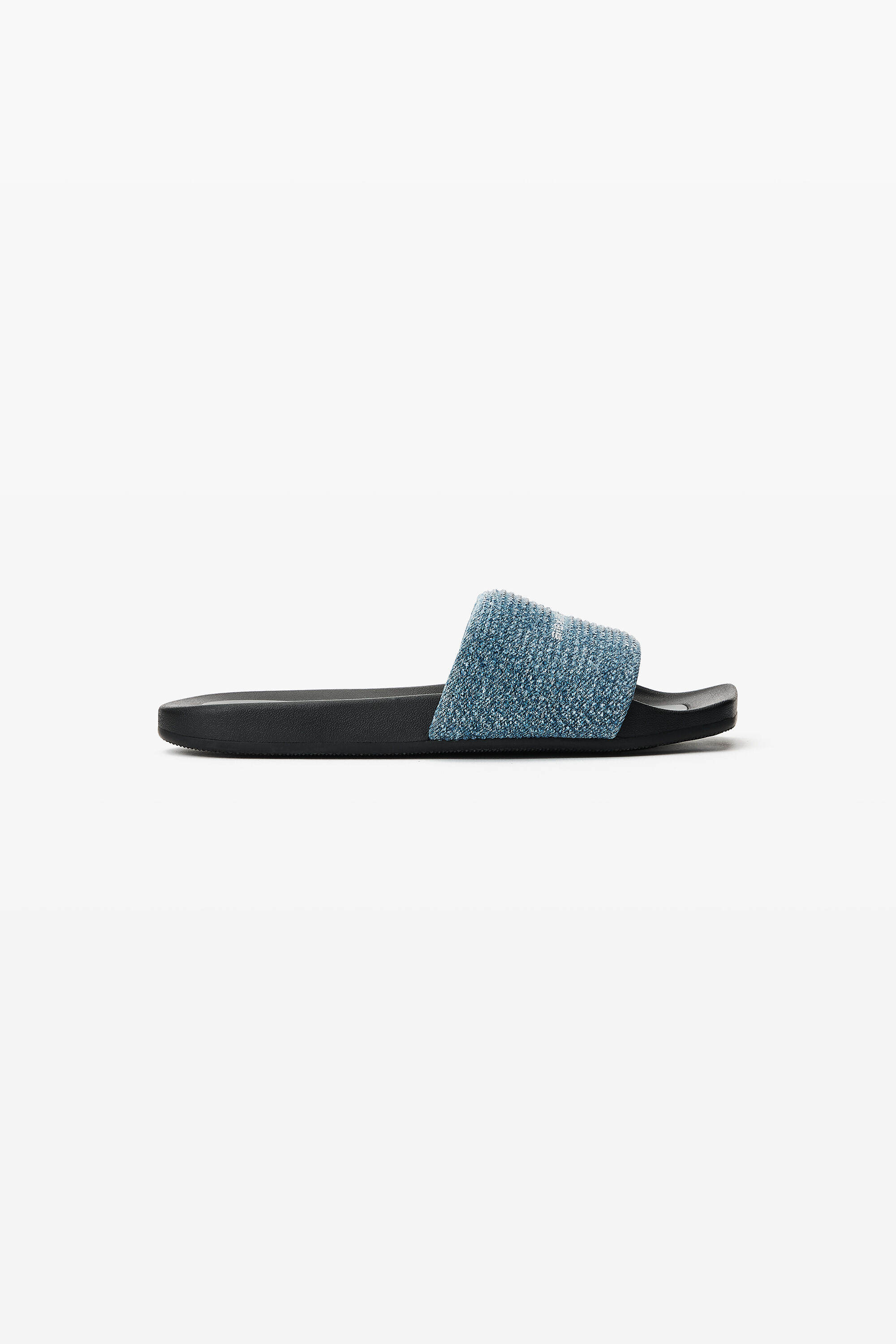 CRYSTAL DENIM AW POOL SLIDE in VINTAGE MEDIUM INDIGO | alexanderwang®