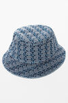 alexander wang bucket hat in logo jacquard denim deep blue