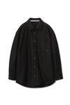 alexander wang 梅尔顿羊毛超大版型衬衫式夹克 black