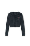Organic Cotton Cable-Knit Cropped Cardigan