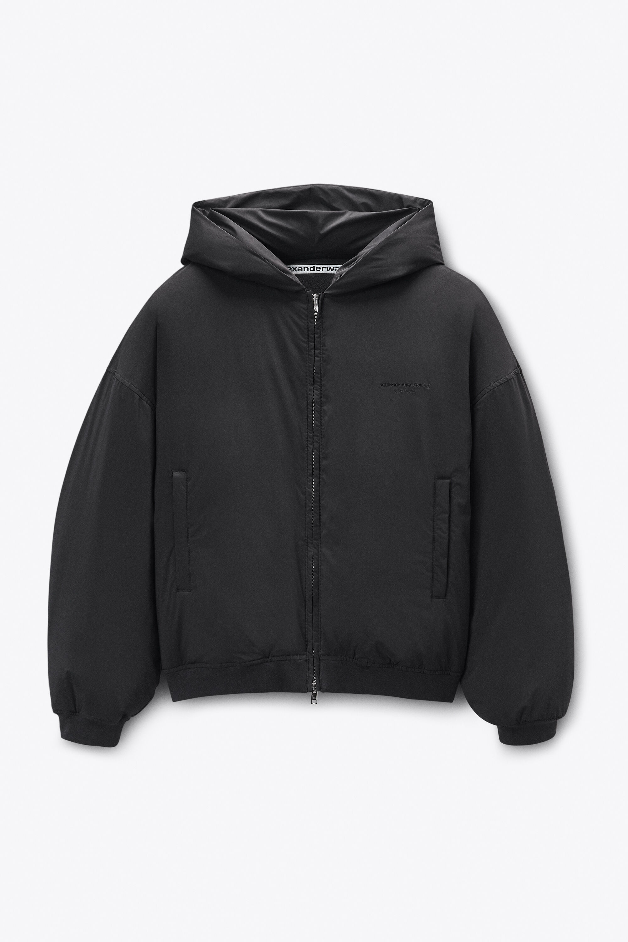 Crystal Hotifx Zip-Up Hoodie in Cotton Blend in WASHED KHAKI