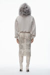 Alexander Wang washed oyster white kapuzenpullover mit mongolischer kapuze