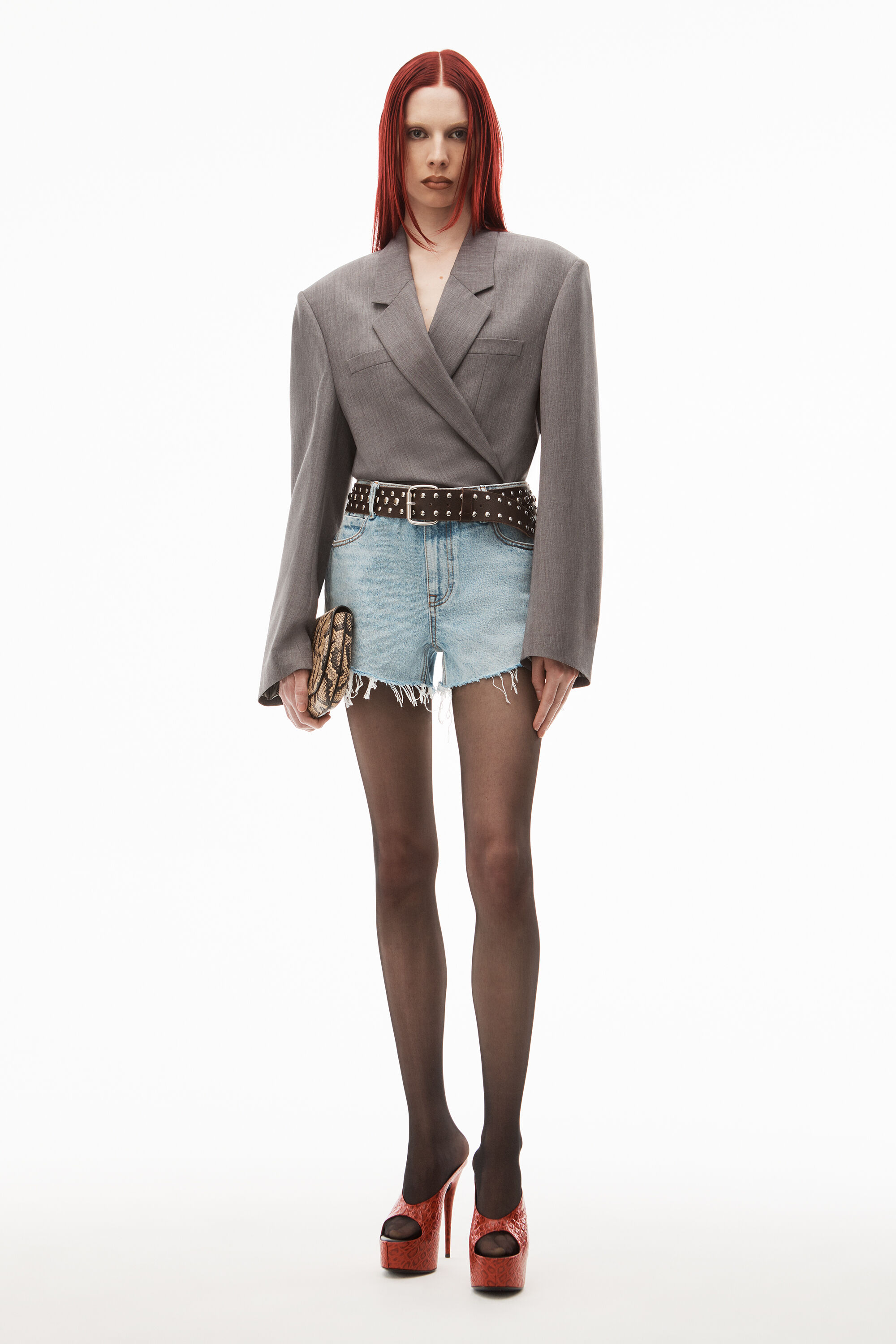 alexanderwang BITE SHORTS IN PEBBLE 