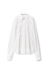 alexander wang smocked shirt in cotton poplin white