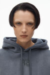 Alexander Wang washed asphalt puff logo hoodie in structured terry