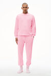alexander wang unisex long sleeve in cotton waffle thermal  light pink