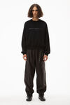 alexander wang logo pullover in boiled wool black