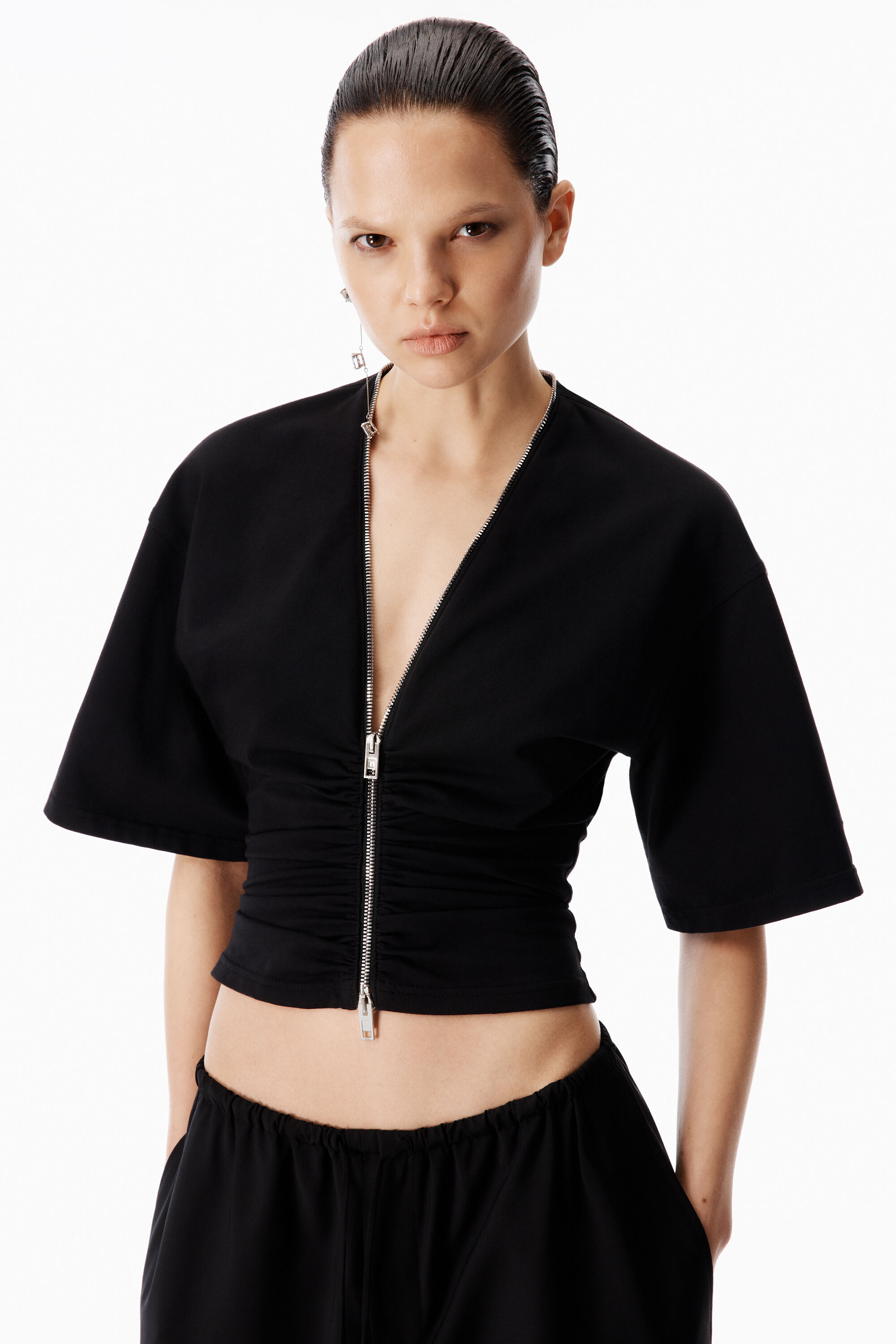 Zipper Tee in BLACK | alexanderwang®