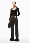 alexander wang logo jacquard top in stretch knit black