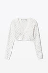 alexander wang 水晶尼龙 v 领短款开衫 white
