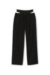 alexander wang layered track pant in denim washed black