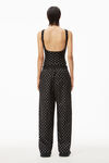 alexander wang hotfix track pant in crinkle nylon black
