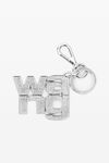 alexander wang logo diamanté keychain in metal  alloy