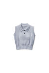 Alexander Wang washed grey grey cotton-blend chenille logo polo
