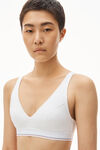 Alexander Wang white v-neck bralette in ribbed jersey