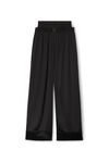 alexander wang layered boxer pant in silk charmeuse black
