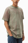 alexander wang plaster dyed logo tee in compact jersey kelly green combo
