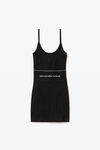 alexander wang logo elastic dress in ribbed jersey black