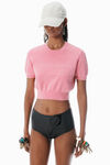 Alexander Wang washed lotus pink cotton-blend chenille logo pullover