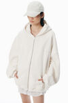 Alexander Wang vintage white weiße kapuzenjacke aus baumwolle mit logo