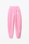 alexander wang puff logo sweatpant in terry pink glo