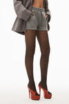 alexander wang puff logo sweatshort in glitter terry sidewalk