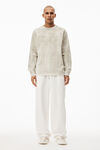 alexander wang plaster dyed long sleeve in compact jersey ice grey combo