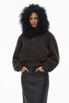 Alexander Wang washed lead hoodie with mongolian hood